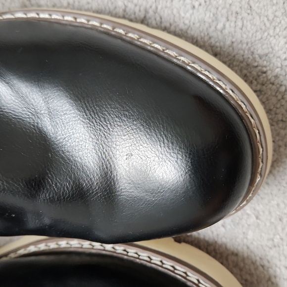 Steve Madden Black Boots Deelin Sz 11 Side Zipper & Lace Up - Picture 11 of 13